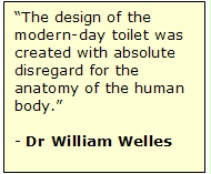 The modern toilet is not designed with the human anatomy in mind...