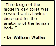 The modern toilet is not designed with the human anatomy in mind...