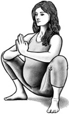 pregnant woman in squatting position