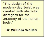 The modern toilet is not designed with the human anatomy in mind...