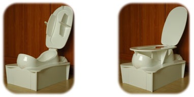 sit squat toilet, sitting and squatting toilet, hybrid sitting and squatting toilet